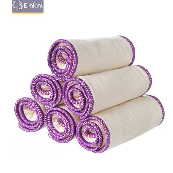 Elinfant 10 pz 3 strati Inserto per pannolino colorato in canapa riutilizzabile super morbido inserto per pannolino per bambini 35x13,5 cm per copripannolini di stoffa 211028