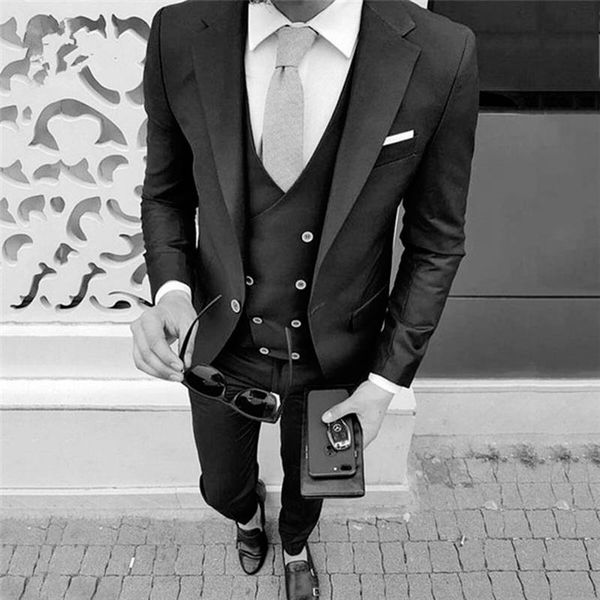 

handsome one button groomsmen notch lapel groom tuxedos men suits wedding/prom/dinner blazer(jacket+pants+vest+tie) 122 men's & blazers, White;black