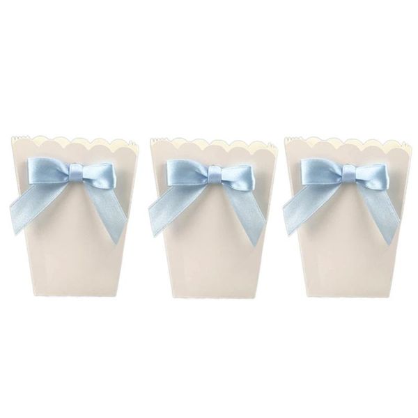 

gift wrap 12pcs bow white popcorn boxes candy snack printing treat box decoration container birthday baby showers wedding party favors