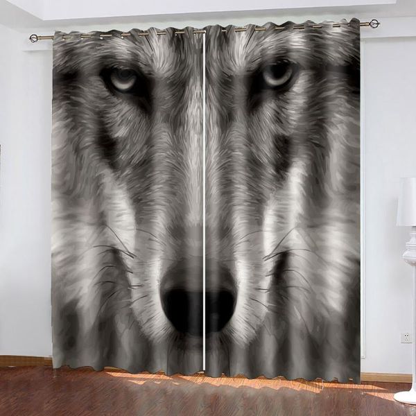 

custom 3d curtain fabric grey animal curtains window for living room office bedroom decoration & drapes