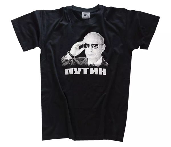 

vladimir putin-glasses putin russian cyrillic sign harmony tshirt, White;black