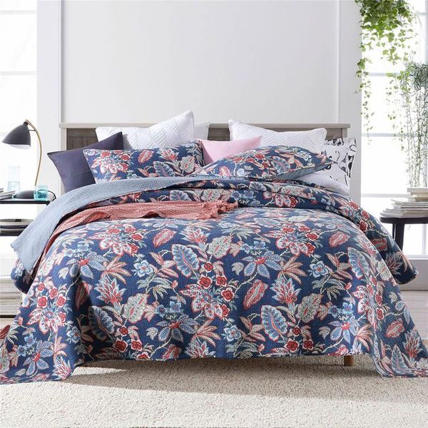 

bedspread for double bed cotton quilt set 3pcs quilted cover pillowcase queen size blanket on summer coverlets comforters & sets