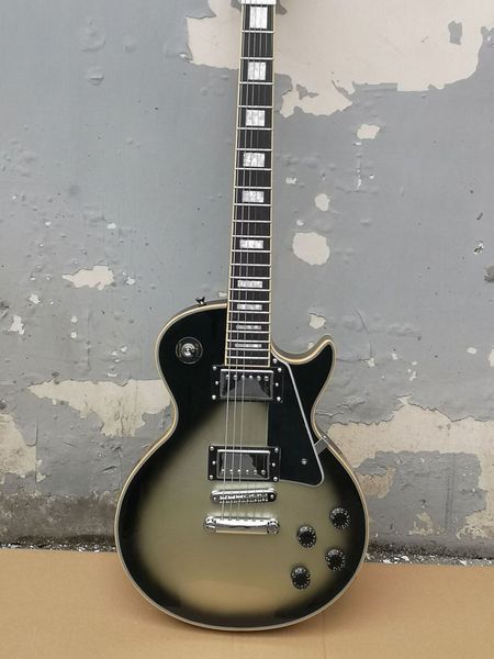 

custom electric guitar, ebony tuning fork, binding, black