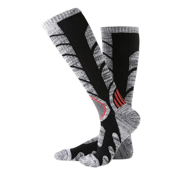 

sports socks adults compression outdoor ski running soft knee-high, Black