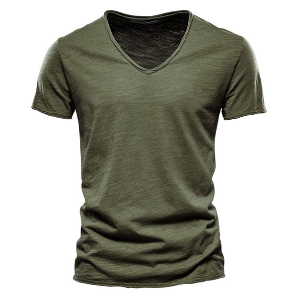 

summer v-neck t-shirt men 100% combed cotton solid short sleeve t shirt men fitness undershirt male tees, White;black