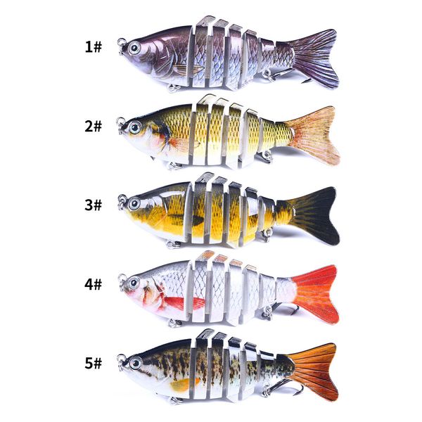 5 teile/los Multi-abschnitt Fisch Harte Köder Lockt 5 Farbe Gemischt 10 CM 15,4G 6 # Haken Fische Haken pesca Angelgerät Zubehör JM023