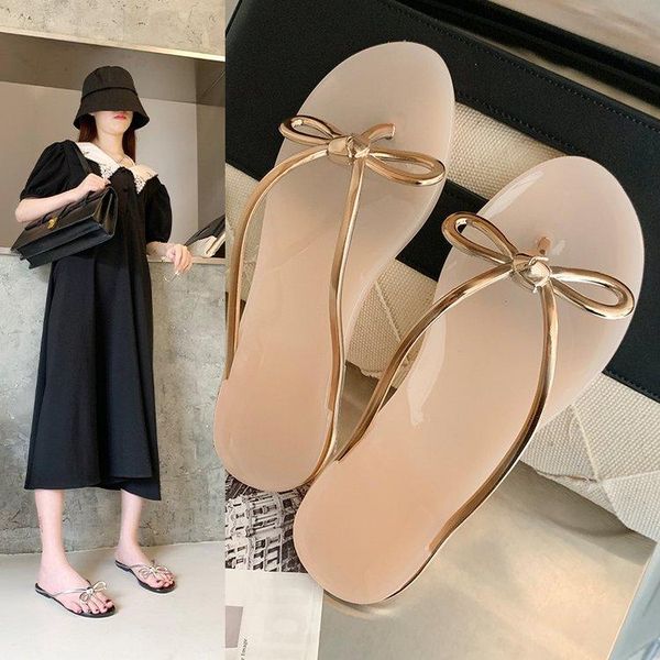 

slippers sandals fashion flat bottomed low heel women's shoes, Black