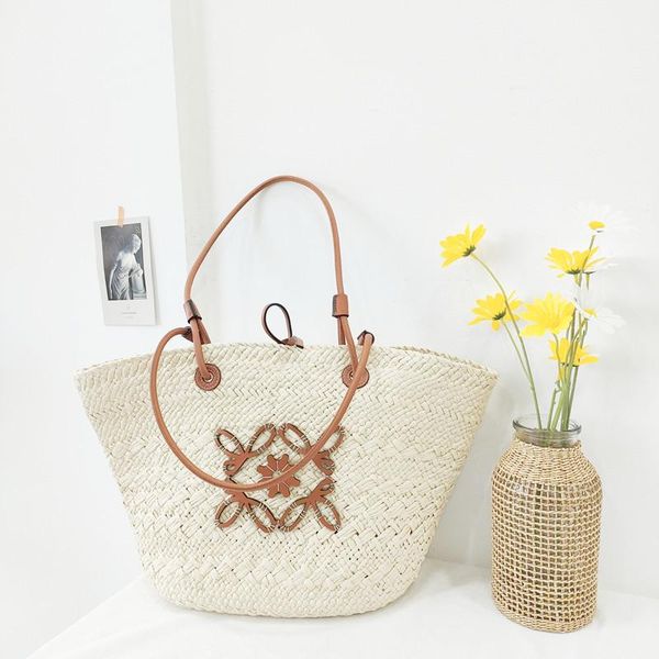 

evening bags straw woven vegetable basket bag 2021 trendy korean style three-dimensional pattern tote casual shoulder
