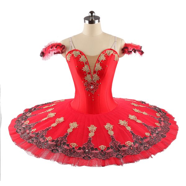 

stage wear red decoration professional pancake tutu ballet paquita girls international competition tutus raymonda classical ballet stage dre, Black;red
