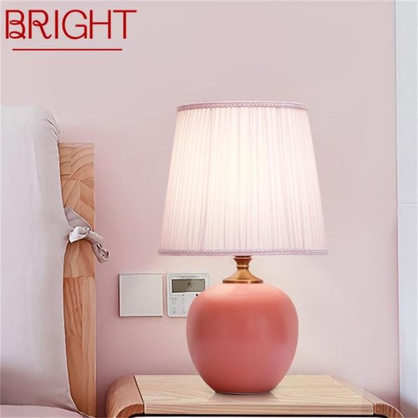 

table lamps bright touch dimmer lamp ceramic pink desk light contemporary decoration for home bedroom
