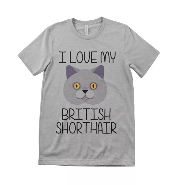 

i love my british shorthair & kids cat lover t shirt all sizes, White;black
