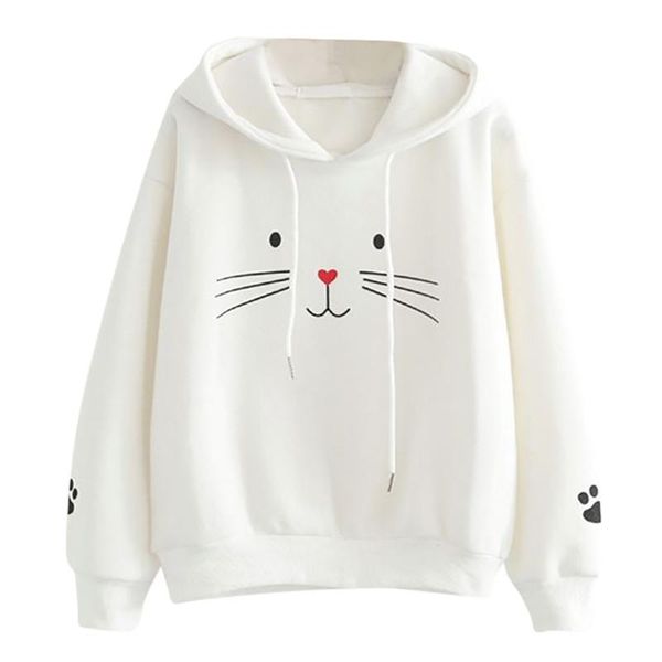 

women's hoodies & sweatshirts harajuku black with ear sweatshirt for women female cat printed hoodie sudaderas para mujer