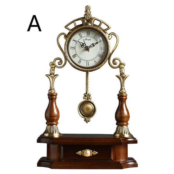 

other clocks & accessories 1pcs chinese style lightweight solid wood with copper clock living room home simple for lu607554