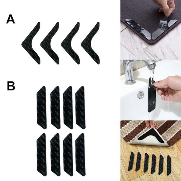 

bath mats 4pcs/8pcs rug gripper reusable area pad self-adhesive pads anti-slip anti-curling rugs carpets for drop
