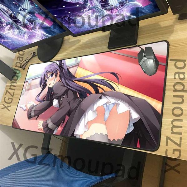 

mouse pads & wrist rests xgz big pad black seam anime waiter uniform temptation office computer desk mat speed rubber non-slip comfo