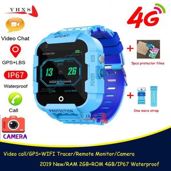 

ip67 waterproof smart 4g remote camera gps wi-fi kids children students wristwatch sos video call monitor tracker location watch