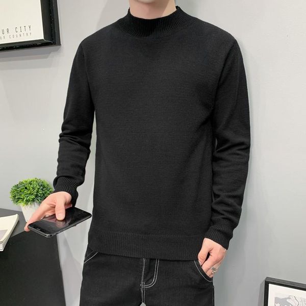 

men's sweaters sweater 2021 spring autumn casual korean fashion slim knit bottoming shirt round neck leisure, White;black