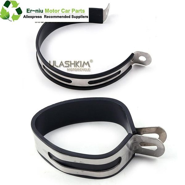 

motorcycle exhaust system 1pcs universal muffler escape clamps rubber 10cm innner