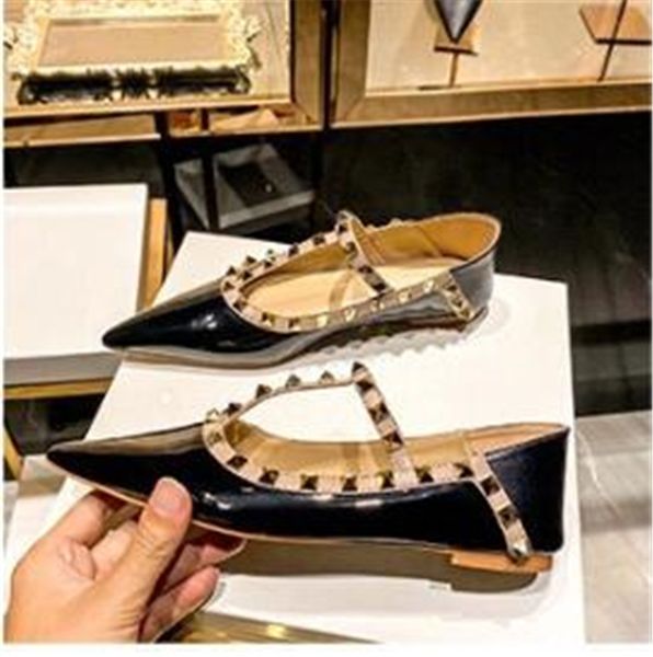 

classic women dress shoes fashion leather shoes female designer flats base rivet work shoe ladies comfortable casual shoe g905102, Black