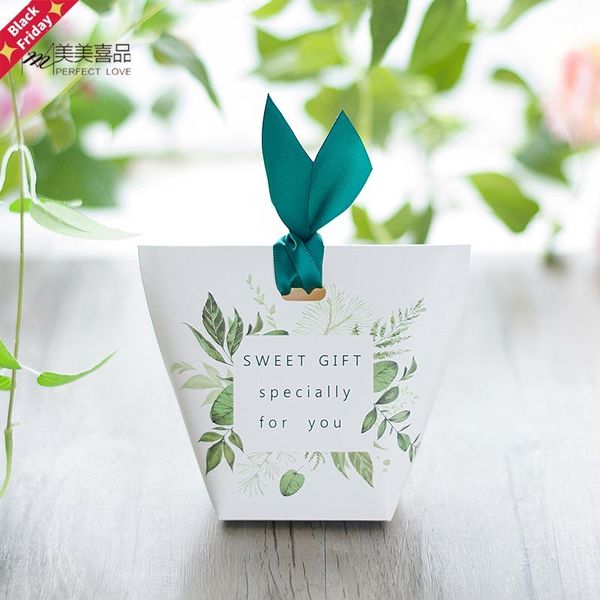 

european green tree leaves candy box wedding favors and gift paper bags decorations supplies sugar boxes wrap