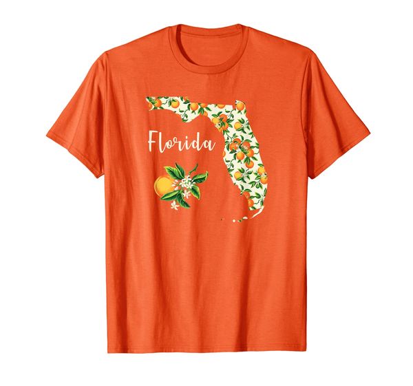 

florida floral orange blossom handwritten state inspired t-shirt, White;black