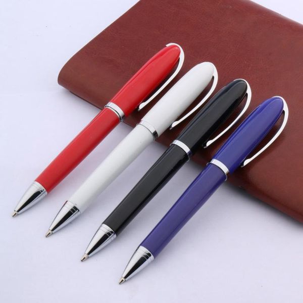 

ballpoint pens luxury quality baoer 516 metal silver piece red gift pen ink ball point signature stationery office supplies, Blue;orange