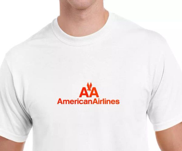 

american airlines red retro logo shirt us airline white t-shirt s-5xl, White;black