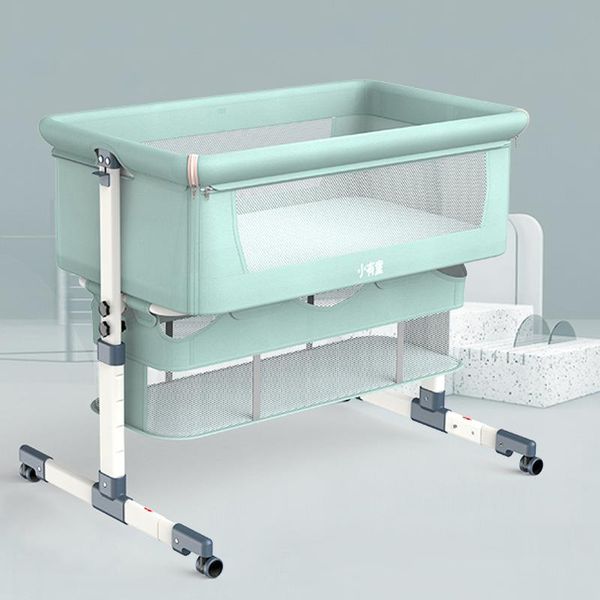

baby cribs bed portable removable crib foldable high and low adjusting stitching large bedside lift for kids