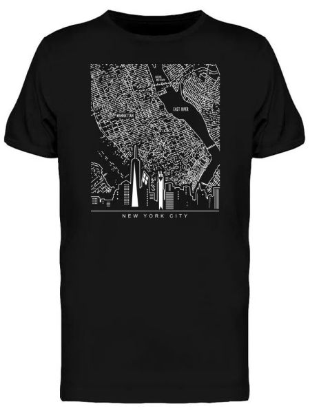 

grunge new york city map men's tee -image by shutterstock, White;black