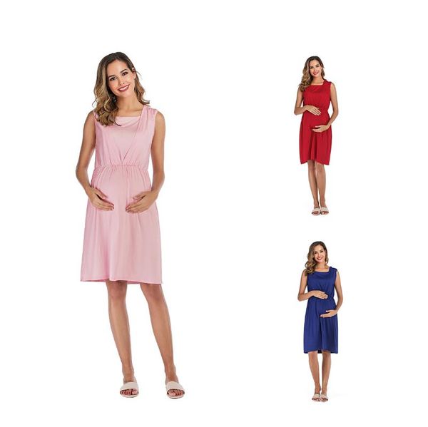 

maternity dresses breastfeeding dress pregnant women's skirt super soft nursing, White