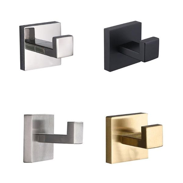 

hooks & rails qx2e 304 stainless steel towel hook wall mounted coat hanger robe holder for home bathroom accessories