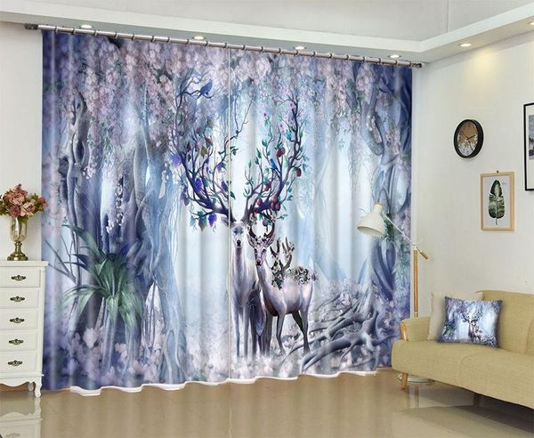 

curtain & drapes modern window curtains home decoration fashion fabrics for living room 3d elk treatment balcony