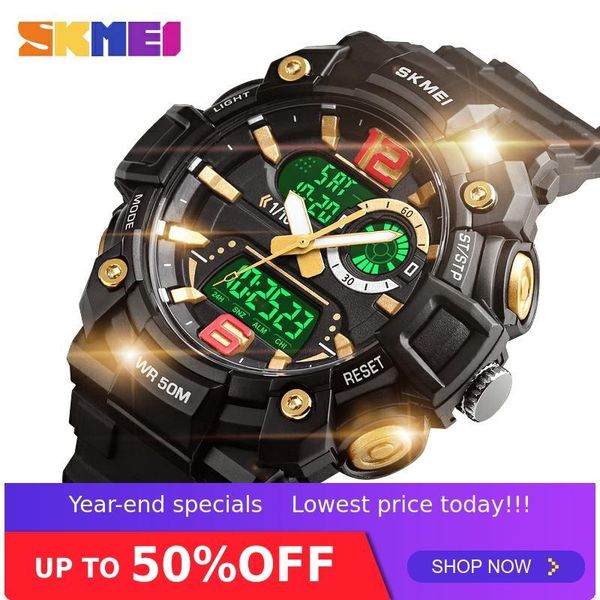 

wristwatches skmei sport digital watch men fashion dual display luminous 5bar waterproof 3 time multi-function montre homme 1529, Slivery;brown