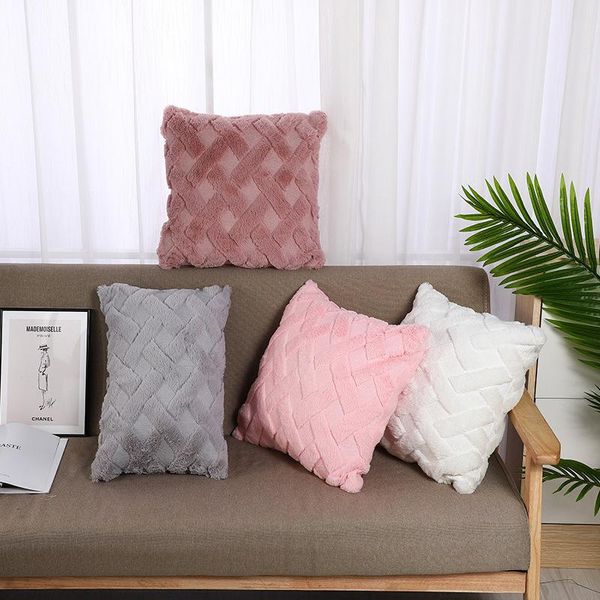 

cushion/decorative pillow fur decorative cushion cover case sofa plush pillowcase living room decoration nordic hug throw covers home decor