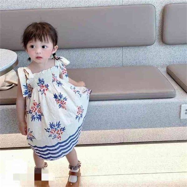 

spring arrival girls fashion floral dress kids sleeveless es 210528, Red;yellow