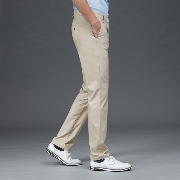 

pants 2021 spring classic summer stretched lightweight slacks fitting khaki men's straight navy blue, Black