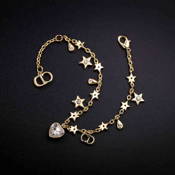 

factory specials 2021 new love star crystal bracelet, Golden;silver
