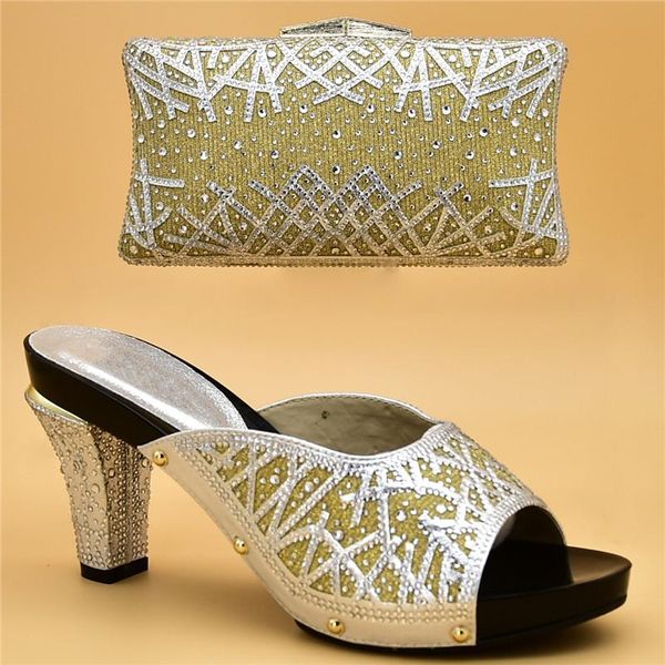 

dress shoes arrival italian designer and bags matching set decorated with rhinestone african woen bag for wedding, Black