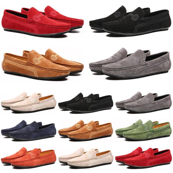 

designer men casual shoes black red loafers outdoor flat slip on fashion mens trainers sneakers size 40-47 color38