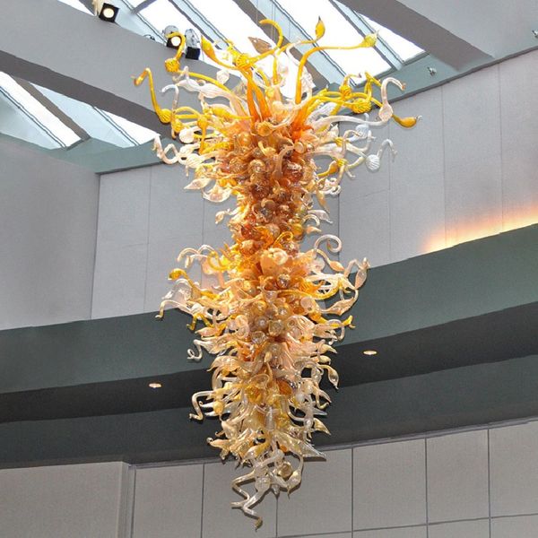

large yellow chandeliers lamp blown glass led hanging pendant lights modern chandelier for home l staircase art decoration