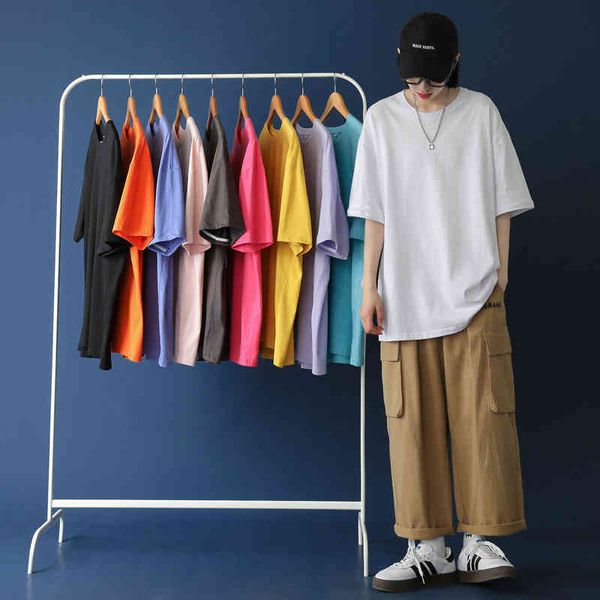 

men's t-shirts solid color short sleeve t-shirt cotton clothes round neck tshirts ventilation fashion trend t shirts size s-5xl 2b, White;black