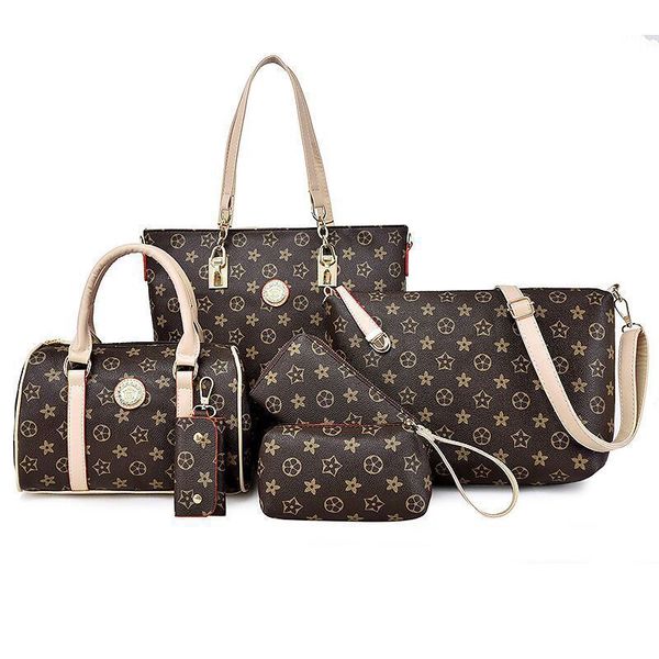 

messenger bagsmother 2021 fashion old flower and son six piece leisure bag women's one shoulder messenger handbag