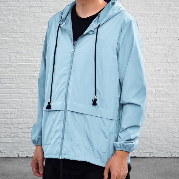 

women's jackets rain jacket men women solid color hooded caps raincoat windproof lightweight windbreaker bike sports, Black;brown