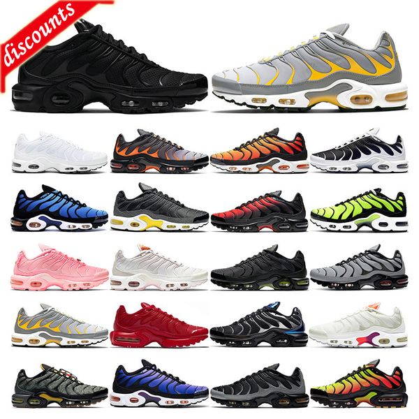 

2021 tn plus running shoes mens womens triple black white pastel blue volt glow fresh perspective sunset sport sneaker outdoor fashion