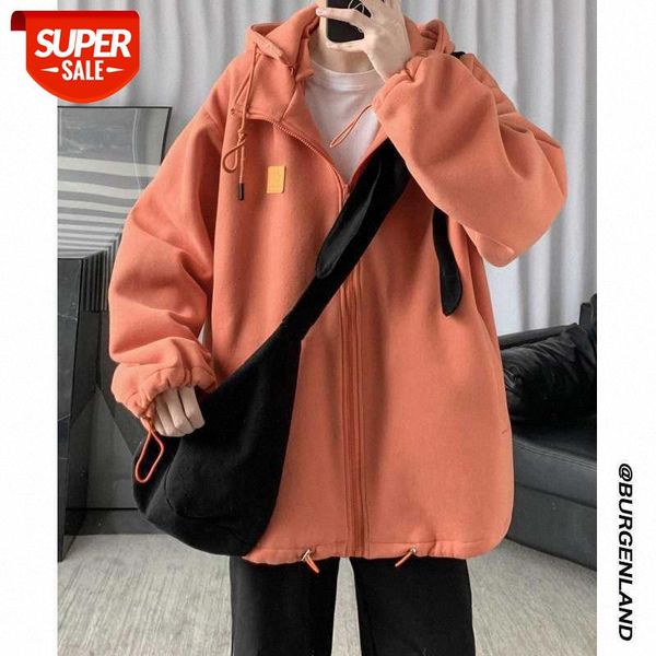 

cardigan sweater men's hooded all-match student shirt loose trend korean style hong kong jacket #q12d, Black