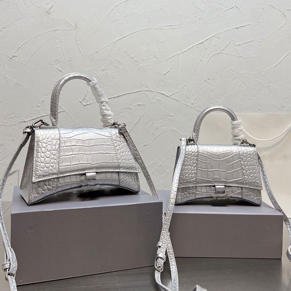 

half moon bags chain shoulder handbag cross body bag women genuine leather alligator pattern tote purse metal hardware letter clutch wallet