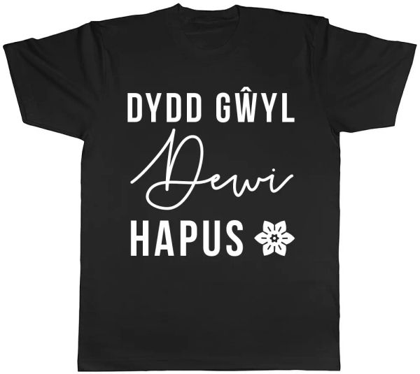 

happy st david's day in welsh mens womens ladies t-shirt tee, White;black