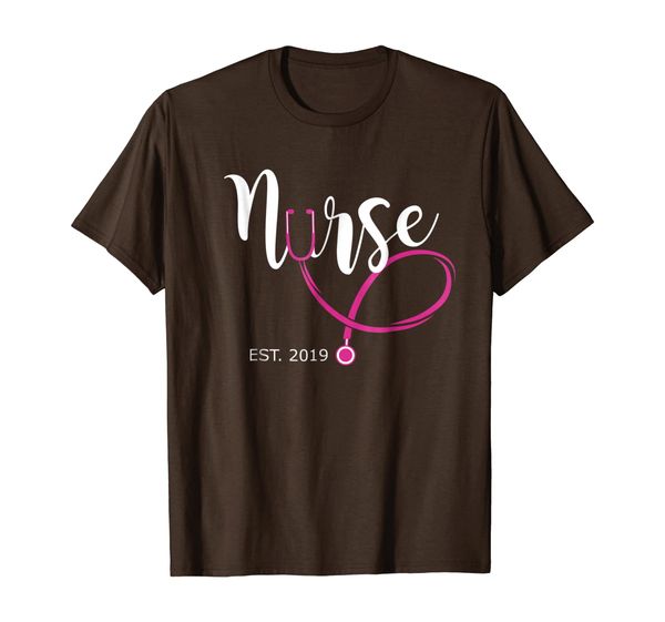

nurse established 2019 shirt nurses day new rn nurse gifts, White;black