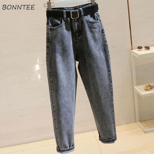 

women's jeans women spring arrival smoke gray harem trouser cowboy denim loose plus size 2xl fashion student hip hop chic ulzzang bf, Blue