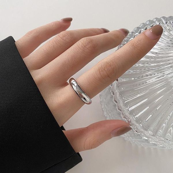 

cluster rings minimalist simple arc geometric glossy adjustable 925 sterling silver for women vintage dainty trendy jewelry gift, Golden;silver